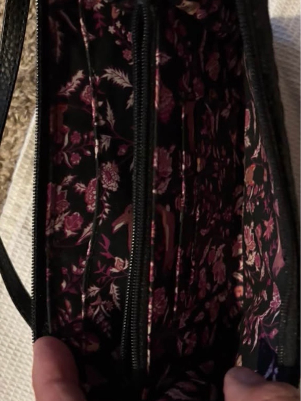 Vera Bradley Black Quilted Wristlet Clutch Silver Hardware Zip Closure